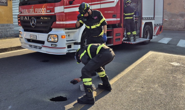 Il sopralluogo dei vigili del fuoco