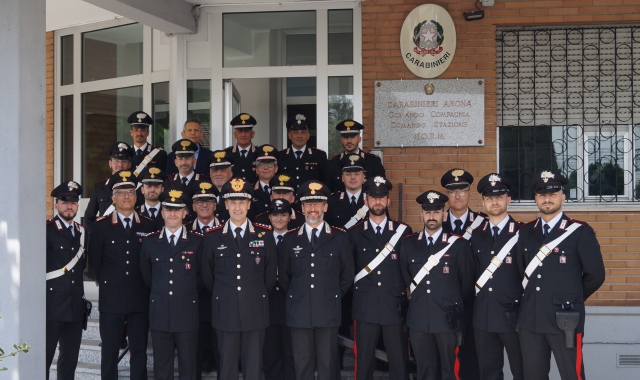 Il generale Galletta in visita ai carabinieri di Arona