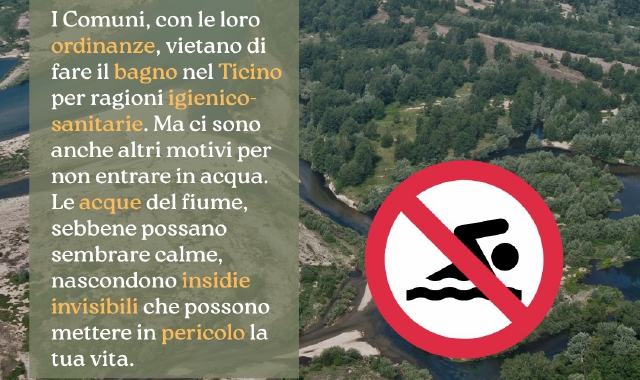 Ticino, appello del Parco: «Non tuffatevi»