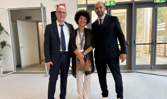 Da sinistra, Simone Rasetti, Linda Casalini e il presidente lombardo del Coni, Marco Riva
