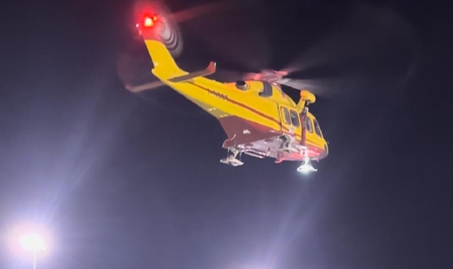 L’elicottero intervenuto per il soccorso al tedesco colto da malore