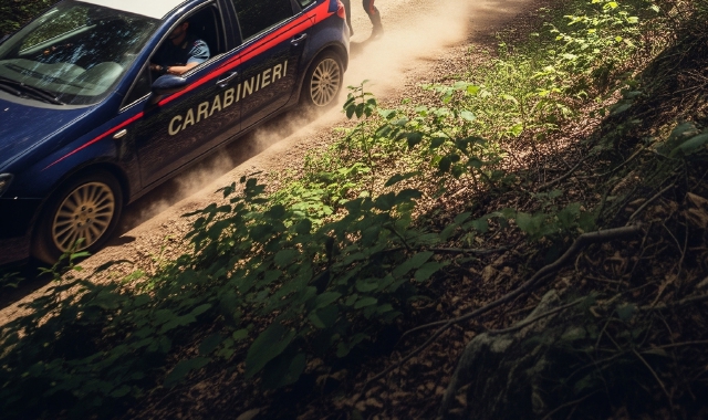 Inseguimento nei boschi da parte dei carabinieri (foto archivio)