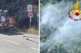 Fiamme nei boschi tra Somma e Vizzola