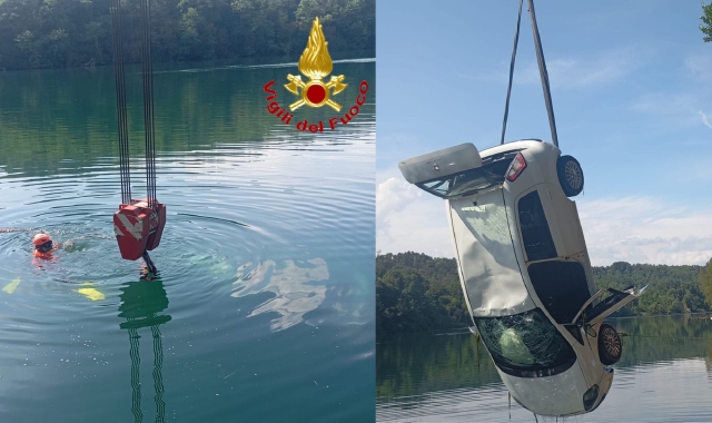 Con l'auto nel Ticino, salvato dall'elisoccorso