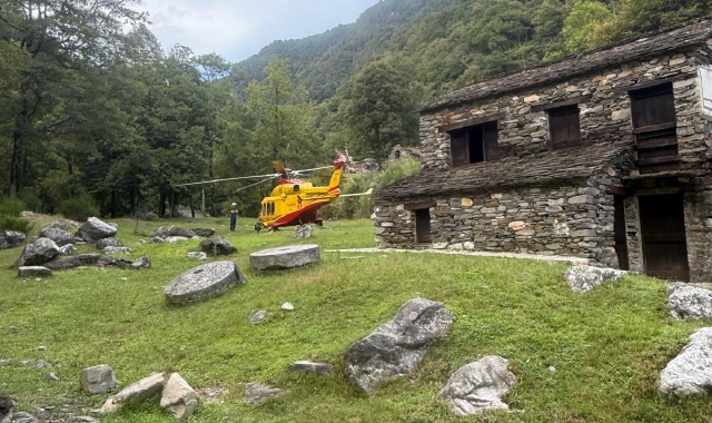 L’elisoccorso è intervenuto nella zona dei Mulini di Piero