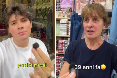 Via Montebello in vetrina su TikTok: Fedeasso alla merceria Maura