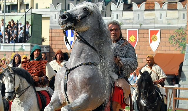 Fulvio Mazzoleni durante il Palio 2010 (foto Pubblifoto)