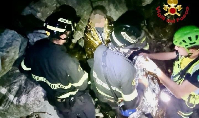 Le operazioni di soccorso della turista tedesca