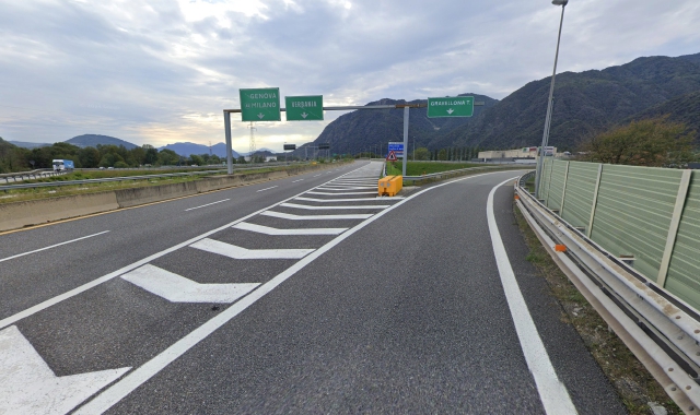 Lo svincolo di Gravellona Toce sull’A26 (foto Google Maps)