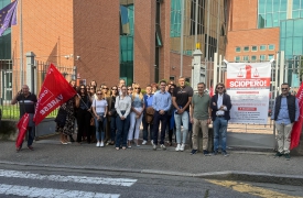 Presidio degli upp davanti al tribunale di Busto