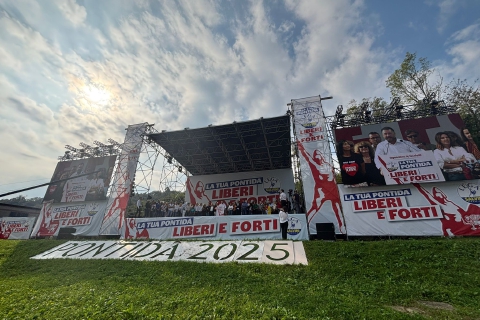 Pontida, Fontana: «Più libertà alla Lombardia»