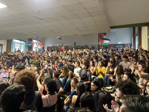 Corteo pro-Pal Sapienza,occupata scienze politiche