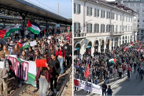 Ondata pro Pal: corteo a Varese, stazione occupata a Saronno