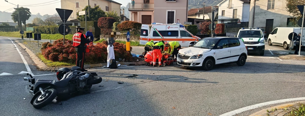 Scontro tra auto e scooter: paura a Besozzo