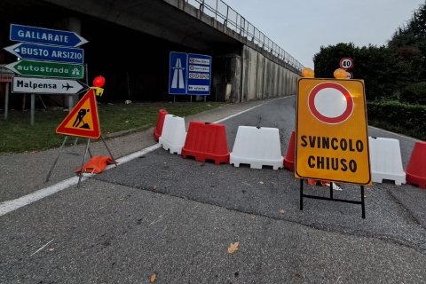 Cassano-Busto, code infinite con la chiusura dell’ingresso della 336