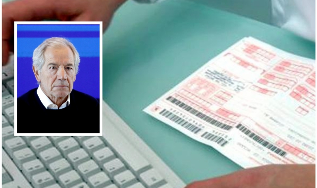 Una prescrizione fatta dal medico di base e nel riquadro l’assessore regionale Guido Bertolaso