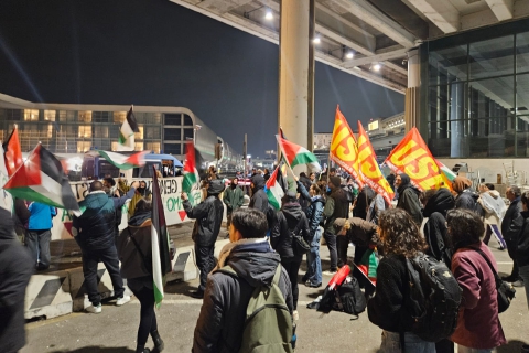 «Pezzi di F-35 verso Israele»: presidio ProPal a Malpensa