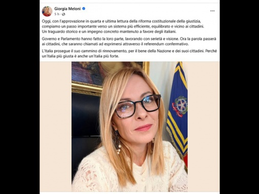 Meloni, l'Anm mai favorevole a nessuna riforma