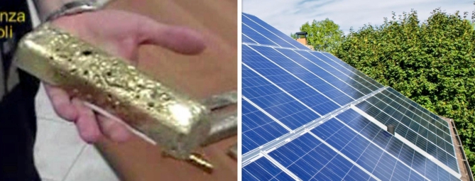 Truffa fotovoltaico: sequestrati lingotti d’oro e criptovalute