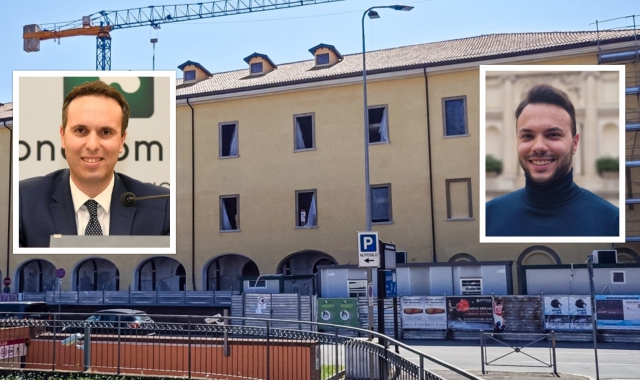 L’ex caserma Garibaldi e nei riquadri Giacomo Cosentino e Stefano Angei