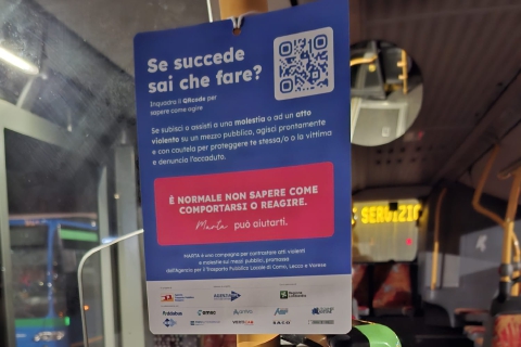 Varese, “Marta” sale sul bus