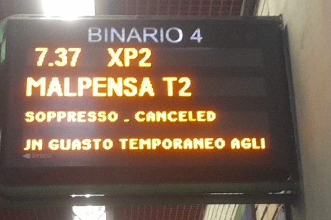 Treni per Malpensa: caos