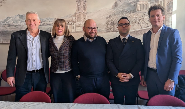 Il gruppo consiliare della Lega col segretario cittadino. Marco Bordonaro (al centro)