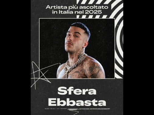 Spotify, Sfera Ebbasta l'artista più ascoltato in Italia