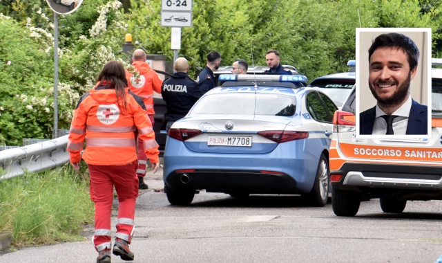 L’intervento della polizia in via Menotti dopo l’omicidio e il tentato omicidio del 6 maggio 2024 e nel riquadro Marco Manfrinati