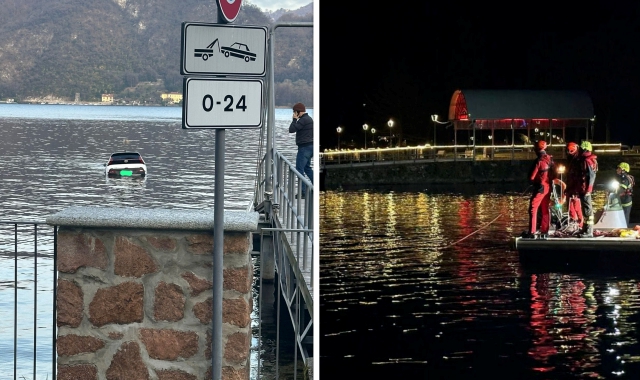 Auto nel lago, sommozzatori per ripescarla