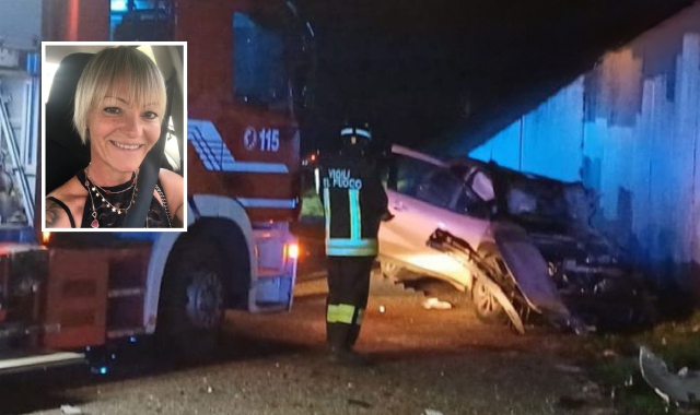 Il luogo dell’incidente sulla Statale 336. Nel riquadro, Simona Vigini