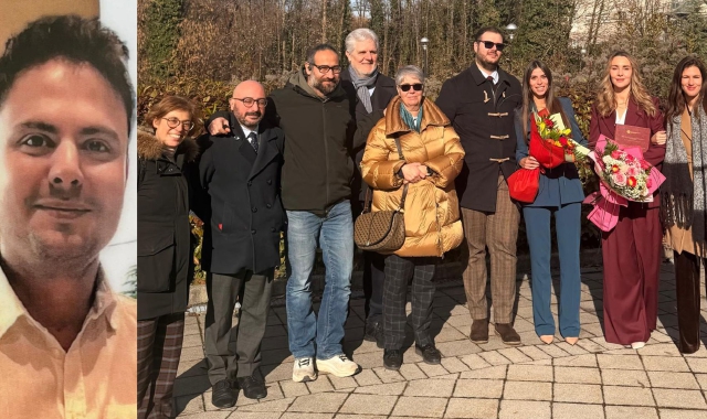 Famiglia e amici di Enrico Ferri al termine della proclamazione 