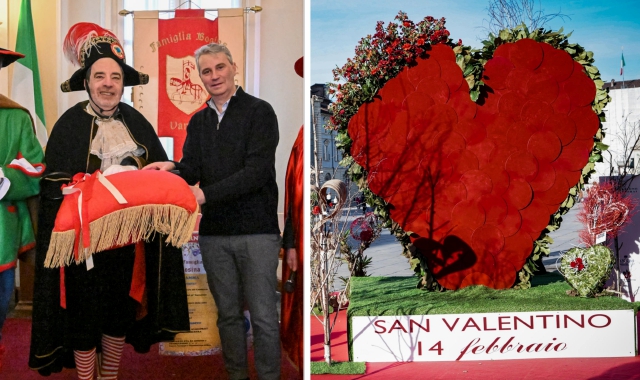 La consegna delle chiavi di Varese al Re Bosino e il grande cuore simbolo di San Valentino