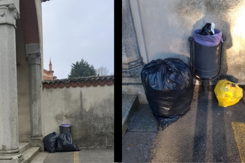 Gazzada, abbandona rifiuti: multa e fermo dell'auto