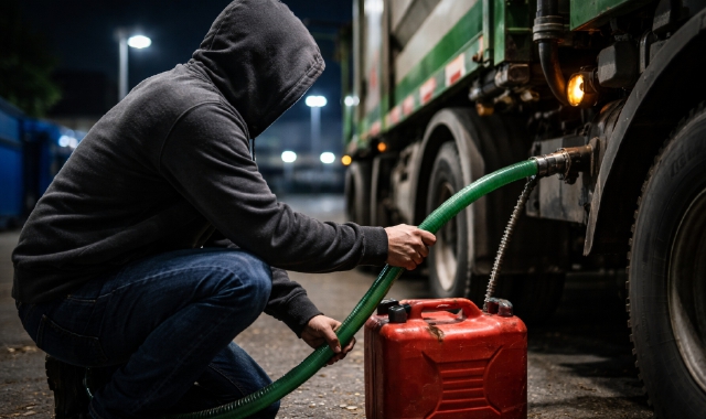 Ruba gasolio dai mezzi della raccolta rifiuti: arrestato