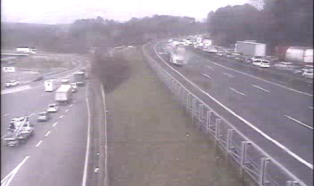 Le code in direzione Gallarate riprese dalla webcam di Autostrade per l’Italia