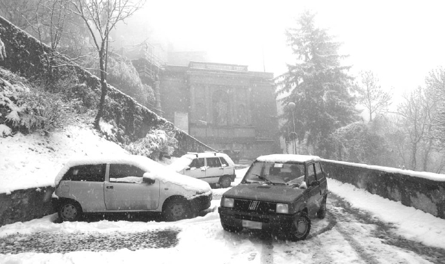 La neve quei giorni al Sacro Monte