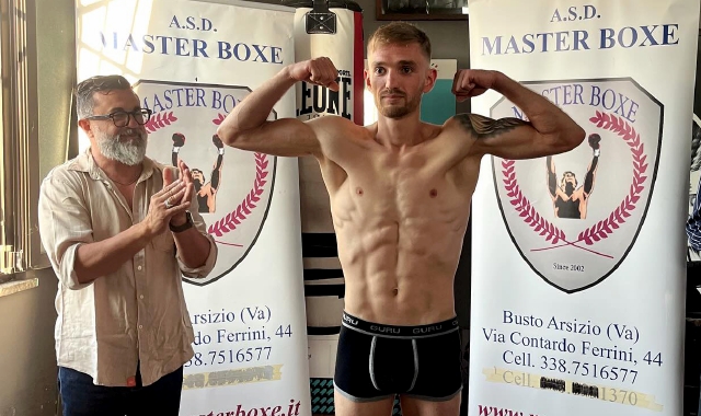 Andrii Burlaka con, a sinistra, il tecnico Eligio Calandrino