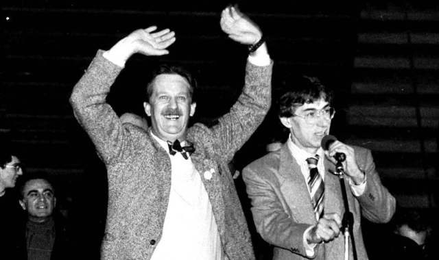Giuseppe Leoni con Umberto Bossi