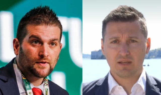 I due candidati. Da sinistra Alessandro Monti e Marco Sabatella