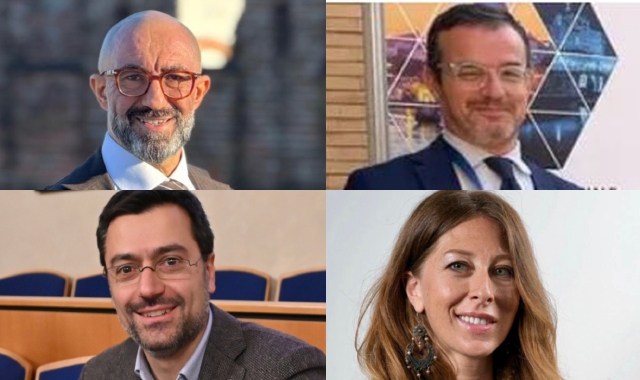 Da sinistra in senso orario i candidati per Legnano: Mario Almici, Federico Amadei, Lorenzo Radice e Carolina Toia