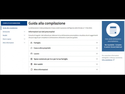 Precompilata al via, 730 disponibili sul sito delle Entrate da giovedì