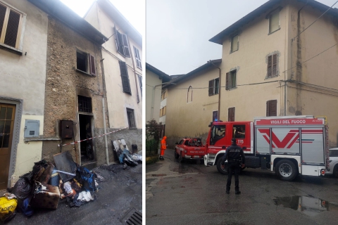 Casa divorata dalle fiamme, donna soccorsa ad Arcisate