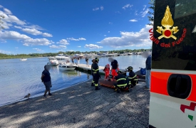 Ferito in barca, soccorso a Sesto Calende