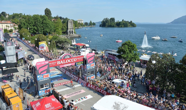 Nel 2015 l’ultimo arrivo di tappa del Giro d’Italia ospitato da Verbania (foto Luca Zennaro/ANSA)