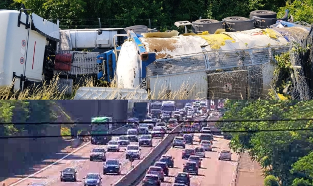 Traffico congestionato nei pressi di Busto Arsizio (webcam Autostrade per l’Italia)