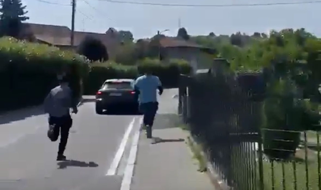 I ladri in fuga questa mattina a Daverio