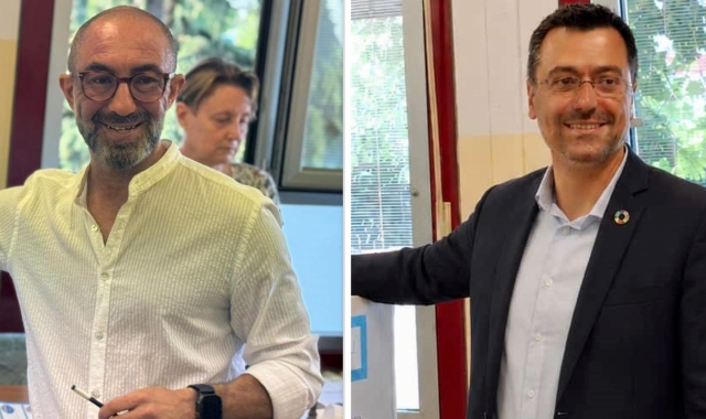 Mario Almici (a sinistra) e Lorenzo Radice domenica e lunedì si giocano al ballottaggio la poltrona di sindaco di Legano per i prossimi cinque anni. La sfida riparte da una sostanziale parità