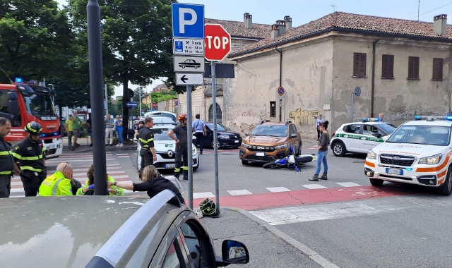 Scontro in corso Europa: ferito motociclista
