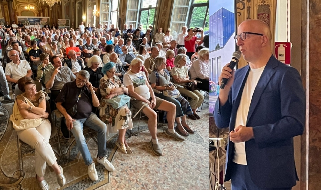 L’imprenditore Paolo Orrigoni all’incontro in Salone Estense (foto Angelo Puricelli)